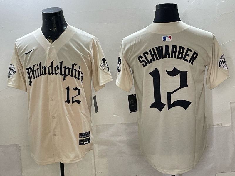 Men 2026 Philadelphia Phillies #12 Schwarber cream Game Nike MLB Jersey 0715001